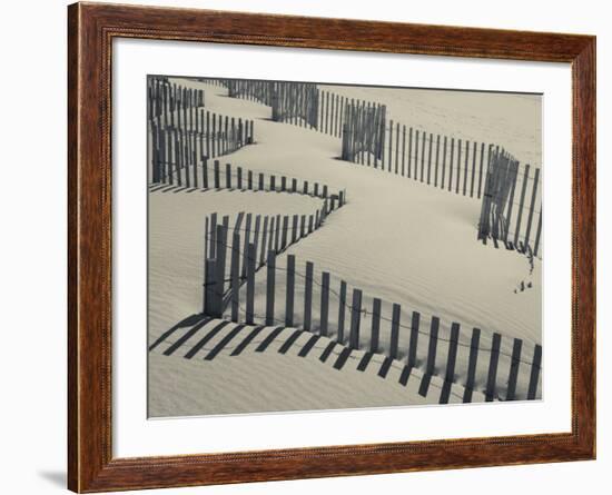 New York, Long Island, the Hamptons, Westhampton Beach, Beach Erosion Fence, USA-Walter Bibikow-Framed Photographic Print