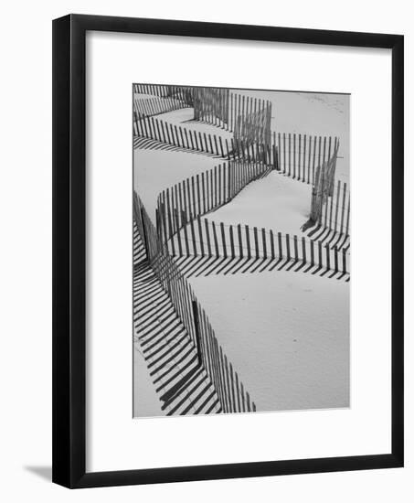 New York, Long Island, the Hamptons, Westhampton Beach, Beach Erosion Fence, USA-Walter Bibikow-Framed Photographic Print