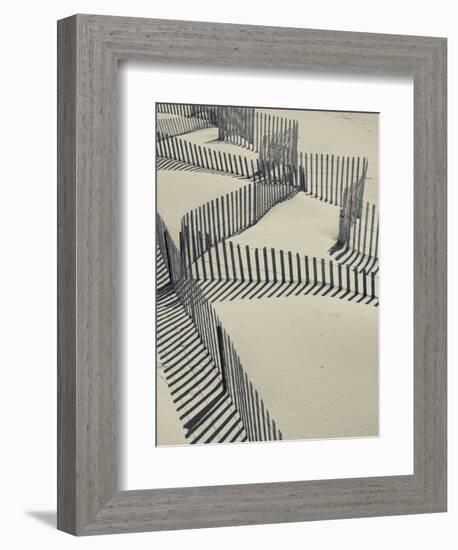 New York, Long Island, the Hamptons, Westhampton Beach, Beach Erosion Fence, USA-Walter Bibikow-Framed Photographic Print