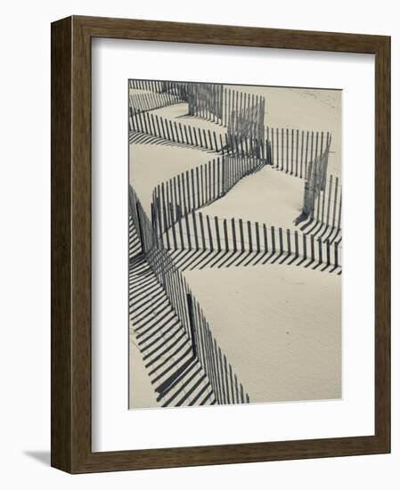 New York, Long Island, the Hamptons, Westhampton Beach, Beach Erosion Fence, USA-Walter Bibikow-Framed Photographic Print