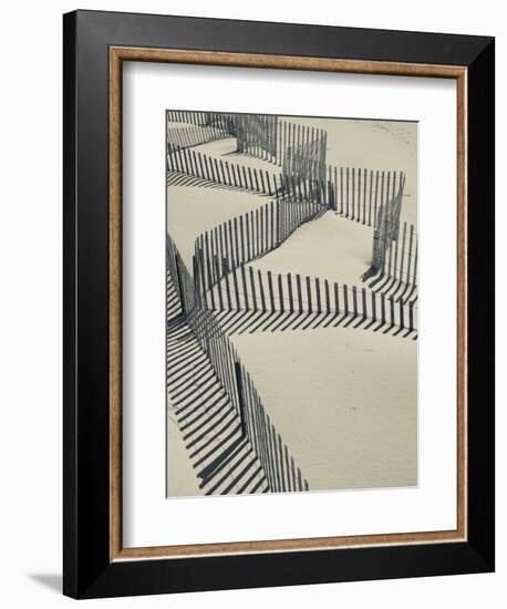 New York, Long Island, the Hamptons, Westhampton Beach, Beach Erosion Fence, USA-Walter Bibikow-Framed Photographic Print