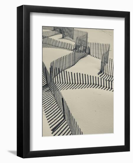 New York, Long Island, the Hamptons, Westhampton Beach, Beach Erosion Fence, USA-Walter Bibikow-Framed Photographic Print
