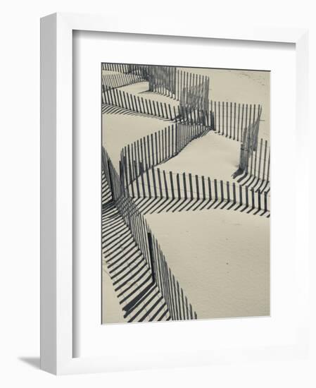 New York, Long Island, the Hamptons, Westhampton Beach, Beach Erosion Fence, USA-Walter Bibikow-Framed Photographic Print