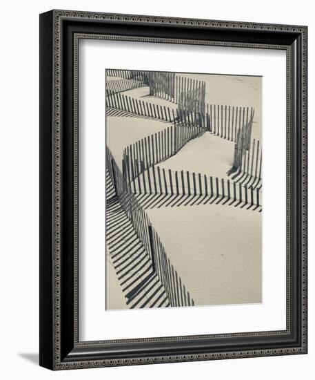 New York, Long Island, the Hamptons, Westhampton Beach, Beach Erosion Fence, USA-Walter Bibikow-Framed Photographic Print