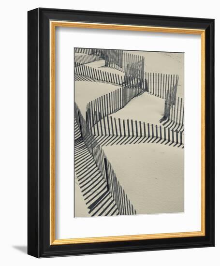 New York, Long Island, the Hamptons, Westhampton Beach, Beach Erosion Fence, USA-Walter Bibikow-Framed Photographic Print