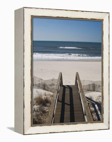 New York, Long Island, the Hamptons, Westhampton Beach, Beach View from Beach Stairs, USA-Walter Bibikow-Framed Premier Image Canvas