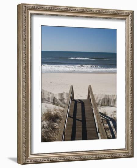 New York, Long Island, the Hamptons, Westhampton Beach, Beach View from Beach Stairs, USA-Walter Bibikow-Framed Photographic Print