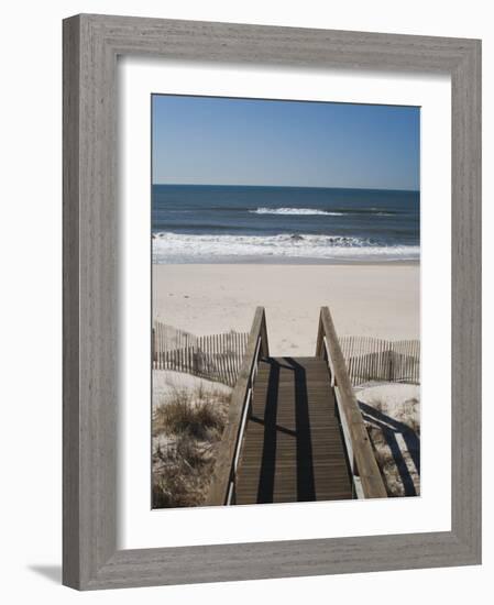 New York, Long Island, the Hamptons, Westhampton Beach, Beach View from Beach Stairs, USA-Walter Bibikow-Framed Photographic Print