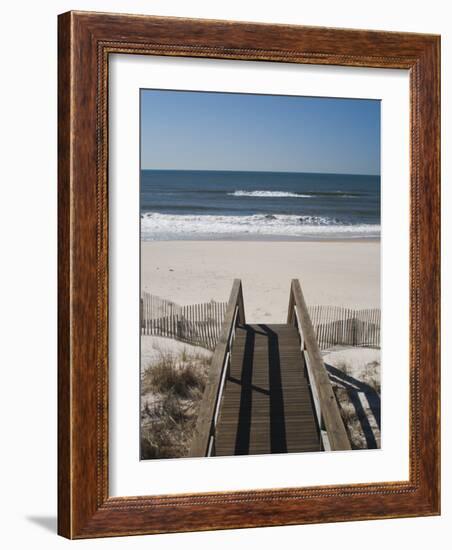 New York, Long Island, the Hamptons, Westhampton Beach, Beach View from Beach Stairs, USA-Walter Bibikow-Framed Photographic Print