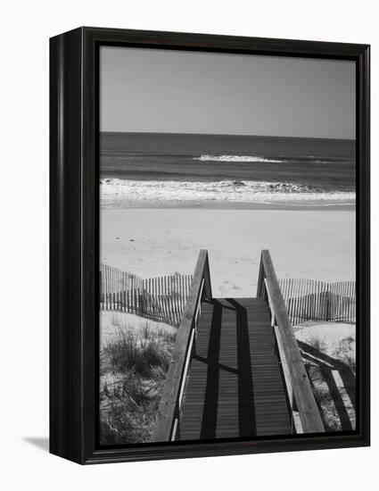 New York, Long Island, the Hamptons, Westhampton Beach, Beach View from Beach Stairs, USA-Walter Bibikow-Framed Premier Image Canvas