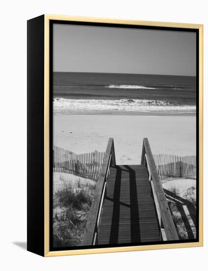 New York, Long Island, the Hamptons, Westhampton Beach, Beach View from Beach Stairs, USA-Walter Bibikow-Framed Premier Image Canvas
