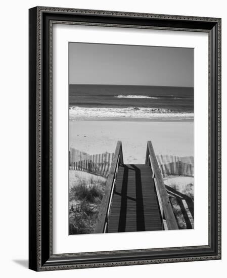 New York, Long Island, the Hamptons, Westhampton Beach, Beach View from Beach Stairs, USA-Walter Bibikow-Framed Photographic Print