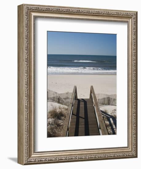 New York, Long Island, the Hamptons, Westhampton Beach, Beach View from Beach Stairs, USA-Walter Bibikow-Framed Photographic Print