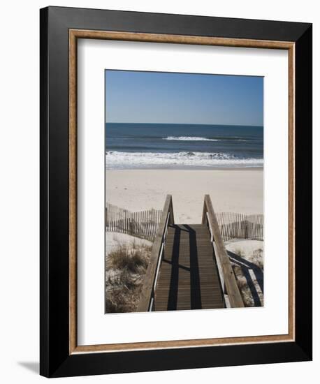 New York, Long Island, the Hamptons, Westhampton Beach, Beach View from Beach Stairs, USA-Walter Bibikow-Framed Photographic Print