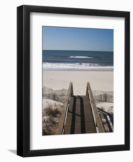 New York, Long Island, the Hamptons, Westhampton Beach, Beach View from Beach Stairs, USA-Walter Bibikow-Framed Photographic Print