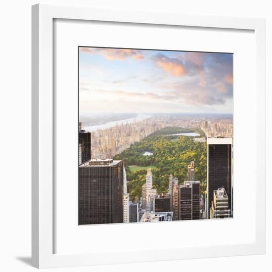 New York Manhattan at Sunset - Central Park View-dellm60-Framed Photographic Print