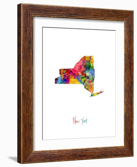 New York Map-Michael Tompsett-Framed Premium Giclee Print