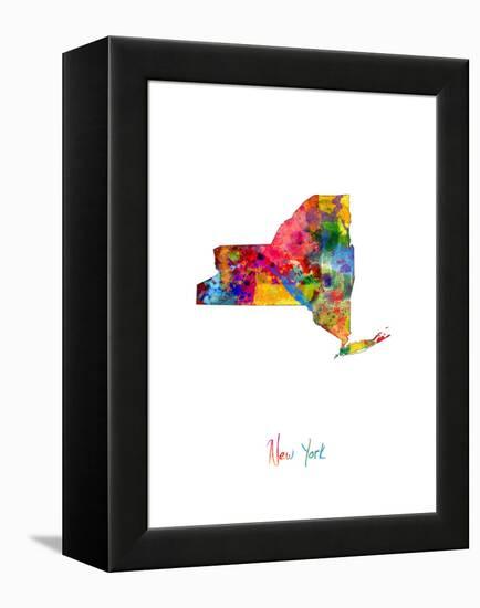 New York Map-Michael Tompsett-Framed Stretched Canvas