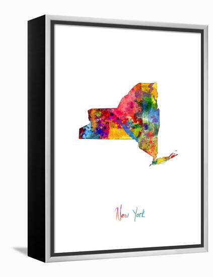 New York Map-Michael Tompsett-Framed Stretched Canvas