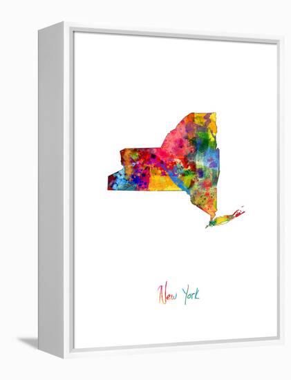 New York Map-Michael Tompsett-Framed Stretched Canvas