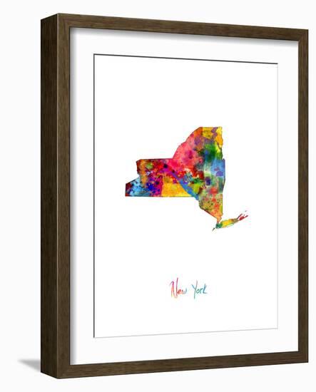 New York Map-Michael Tompsett-Framed Art Print