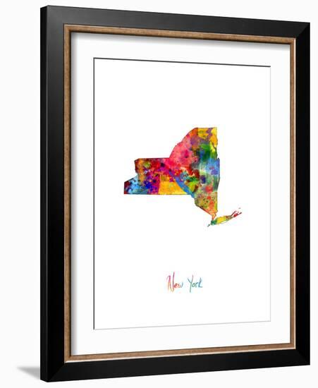 New York Map-Michael Tompsett-Framed Art Print