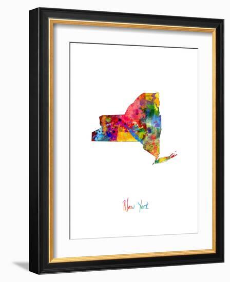 New York Map-Michael Tompsett-Framed Art Print
