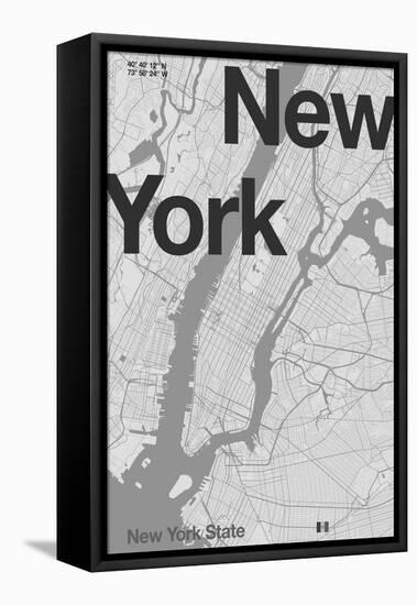 New York Minimal Map-Florent Bodart-Framed Premier Image Canvas