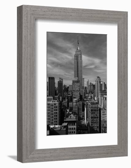 NEW YORK, NEW YORK, USA - Empire State Building New York, NY in black and white-Panoramic Images-Framed Photographic Print