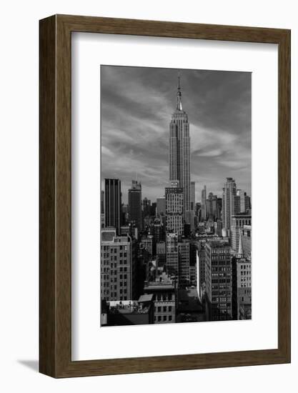 NEW YORK, NEW YORK, USA - Empire State Building New York, NY in black and white-Panoramic Images-Framed Photographic Print