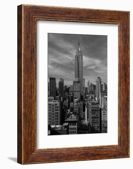 NEW YORK, NEW YORK, USA - Empire State Building New York, NY in black and white-Panoramic Images-Framed Photographic Print
