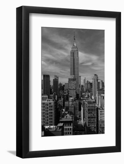 NEW YORK, NEW YORK, USA - Empire State Building New York, NY in black and white-Panoramic Images-Framed Photographic Print