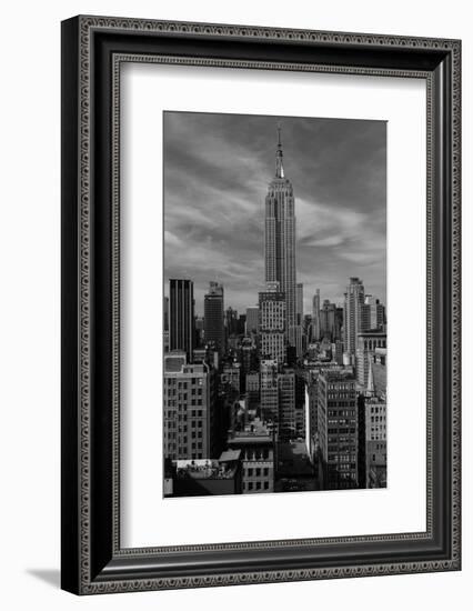 NEW YORK, NEW YORK, USA - Empire State Building New York, NY in black and white-Panoramic Images-Framed Photographic Print