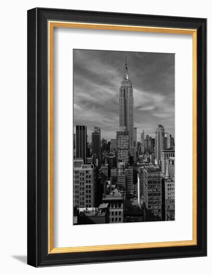 NEW YORK, NEW YORK, USA - Empire State Building New York, NY in black and white-Panoramic Images-Framed Photographic Print