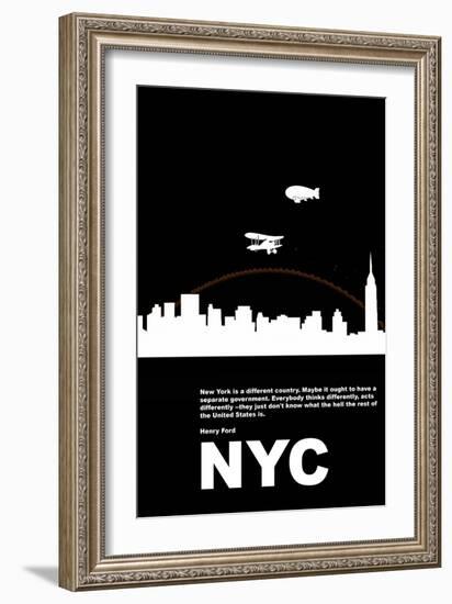 New York Night Poster-NaxArt-Framed Art Print