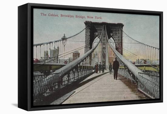 New York, NY - Brooklyn Bridge View, The Cables-Lantern Press-Framed Stretched Canvas