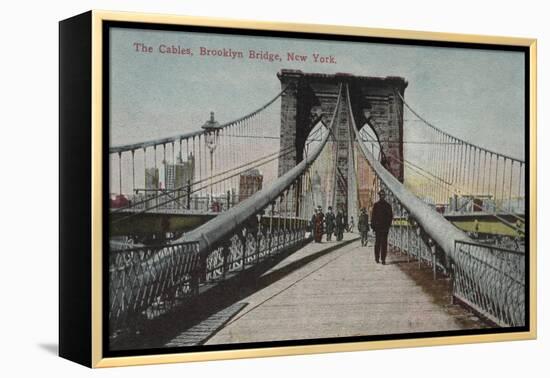 New York, NY - Brooklyn Bridge View, The Cables-Lantern Press-Framed Stretched Canvas