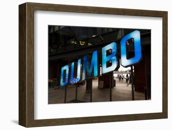 New York, NY, USA - Blue sign for DUMBO, New York, New York-Panoramic Images-Framed Photographic Print