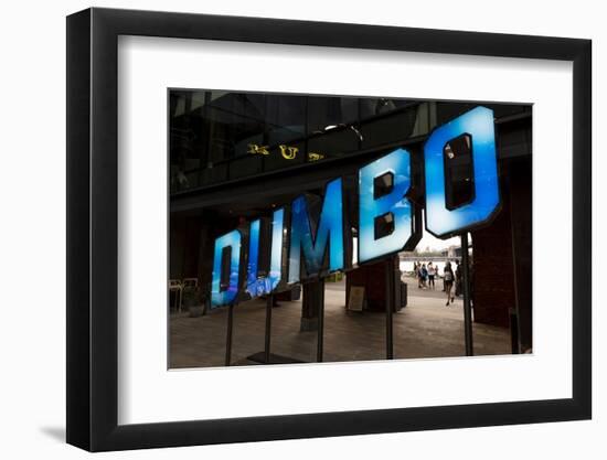 New York, NY, USA - Blue sign for DUMBO, New York, New York-Panoramic Images-Framed Photographic Print