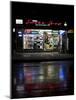 New York, NY, USA - Smoke Shop neon lights reflect in wet streets of New York-Panoramic Images-Mounted Photographic Print