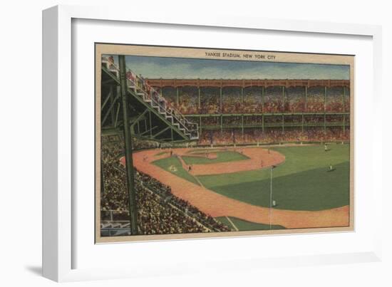 New York, NY - Yankee Stadium During Baseball Game-Lantern Press-Framed Art Print