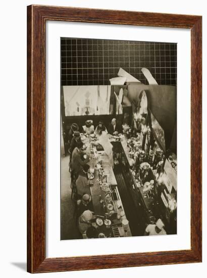 New York Office Workers Having Lunch at the Drug Store Counter-null-Framed Photographic Print