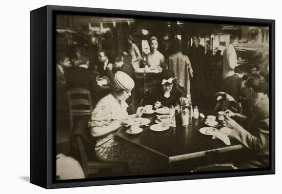 New York Office Workers Lunching in a Restaurant-American Photographer-Framed Premier Image Canvas