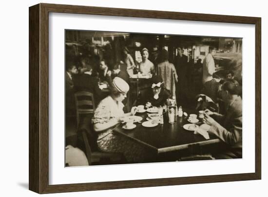 New York Office Workers Lunching in a Restaurant-American Photographer-Framed Photographic Print