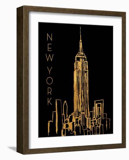 New York on Black-Nicholas Biscardi-Framed Art Print