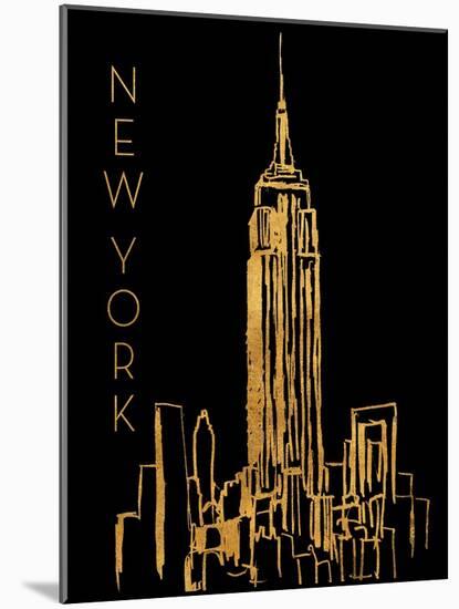 New York on Black-Nicholas Biscardi-Mounted Art Print