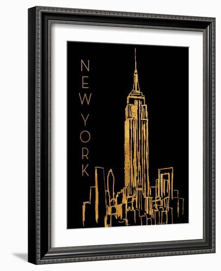 New York on Black-Nicholas Biscardi-Framed Art Print