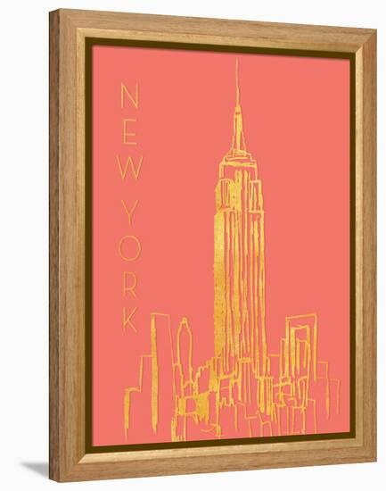 New York on Coral-Nicholas Biscardi-Framed Stretched Canvas