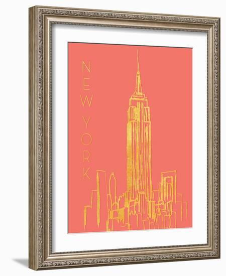 New York on Coral-Nicholas Biscardi-Framed Art Print