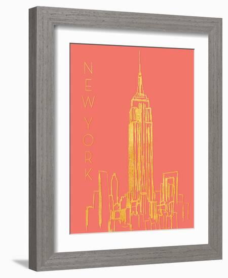 New York on Coral-Nicholas Biscardi-Framed Art Print